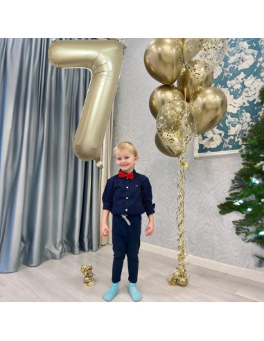 Globo de Número 7 Isndare 101,6 cm Oro Metálico para Fiestas