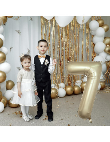 Globo de Número 7 Isndare 101,6 cm Oro Metálico para Fiestas