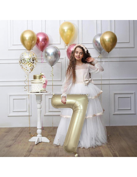 Globo de Número 7 Isndare 101,6 cm Oro Metálico para Fiestas