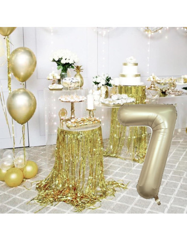 Globo de Número 7 Isndare 101,6 cm Oro Metálico para Fiestas