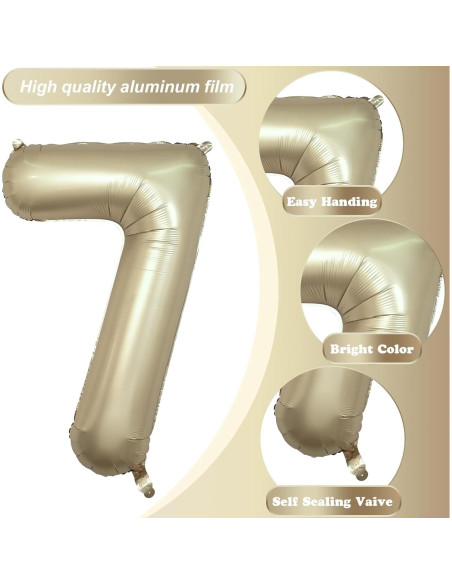 Globo de Número 7 Isndare 101,6 cm Oro Metálico para Fiestas