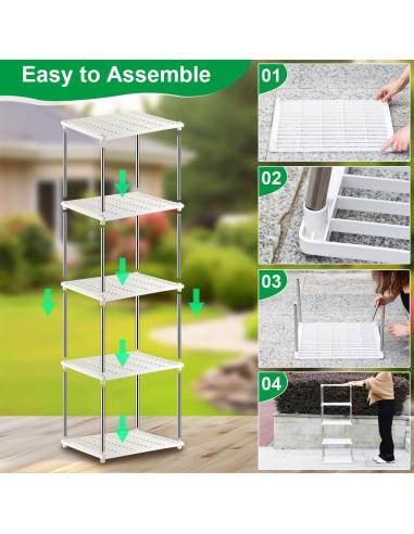 Estante para Plantas RooTrimmer 5 Niveles Blanco 87.9 cm