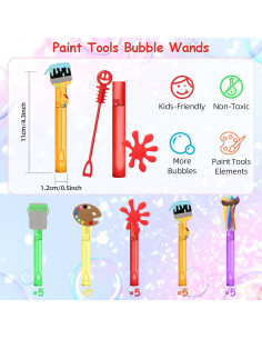 Varitas de Burbujas AFZMON 25 Piezas Tema Pintura Artística 2