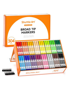 Marcadores Lavables Shuttle Art 304 Piezas 16 Colores Punta Ancha