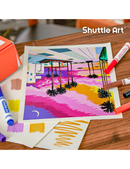 Marcadores Lavables Shuttle Art 304 Piezas 16 Colores Punta Ancha
