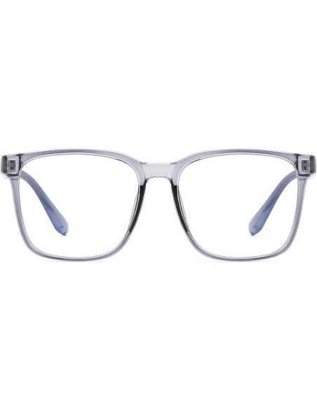 Gafas Anti Luz Azul TEAPLMTT Cuadradas Grises para Computadora