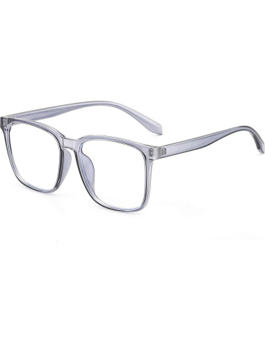 Gafas Anti Luz Azul TEAPLMTT Cuadradas Grises para Computadora