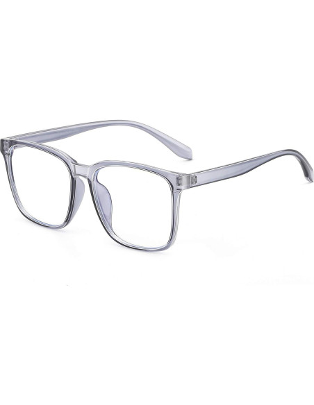 Gafas Anti Luz Azul TEAPLMTT Cuadradas Grises para Computadora