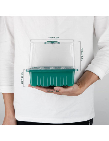 Bandeja de Germinación de Semillas NEWKITS con Luz LED 12 Celdas