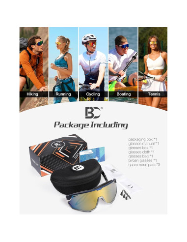 Gafas de sol BIRCEN deportivas UV400 para ciclismo y béisbol