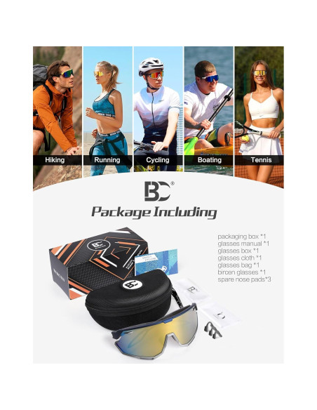 Gafas de sol BIRCEN deportivas UV400 para ciclismo y béisbol