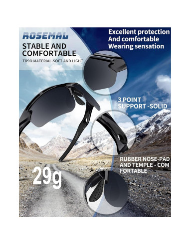 Gafas de sol deportivas Rosemal modelo 7253 UV400 TR90