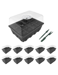 Kit de Inicio de Semillas Gardzen 10 Bandejas Transparentes 120 Celdas