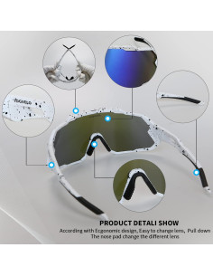 Gafas de Ciclismo JOGVELO Polarizadas 3 Lentes Intercambiables 2