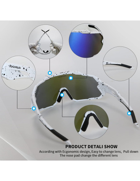Gafas de Ciclismo JOGVELO Polarizadas 3 Lentes Intercambiables