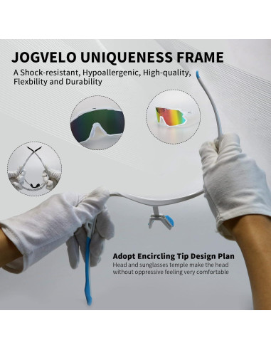 Gafas de Ciclismo JOGVELO Polarizadas 3 Lentes Intercambiables