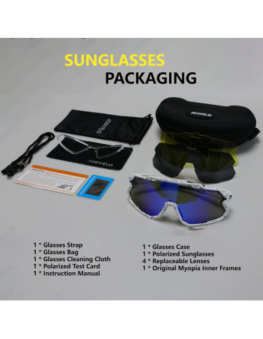Gafas de Ciclismo JOGVELO Polarizadas 3 Lentes Intercambiables