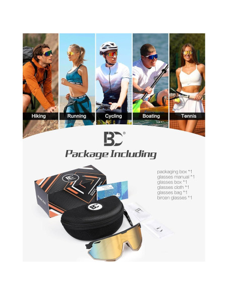 Gafas de sol BIRCEN deportivas UV400 para ciclismo y béisbol