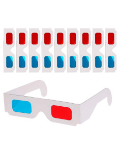 10 Pares de Gafas 3D Salbsever con Filtros Rojos y Cian