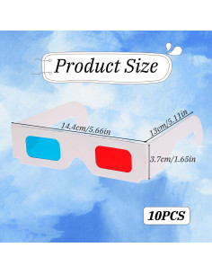 10 Pares de Gafas 3D Salbsever con Filtros Rojos y Cian 2