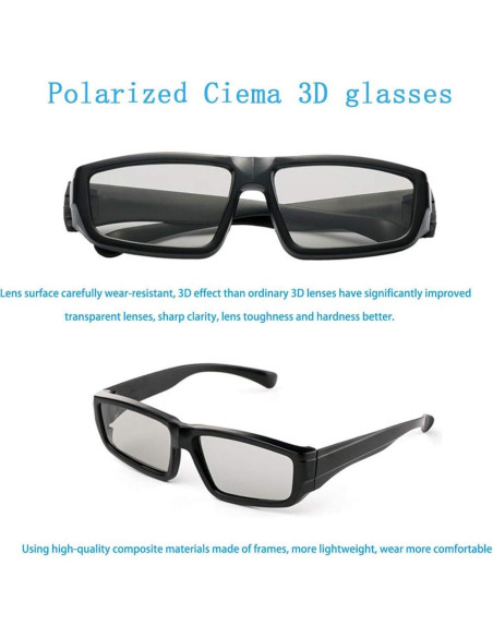Paquete de 4 gafas 3D pasivas RealD para cine y proyectores