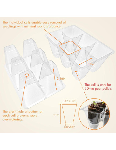 Kit de Inicio de Semillas Gardzen 10 Bandejas Transparentes 120 Celdas