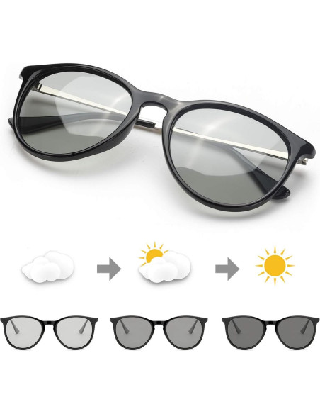 Gafas de sol fotoquímicas TJUTR polarizadas UV400 para mujer
