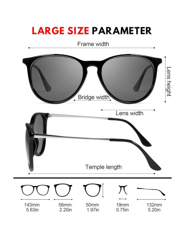 Gafas de sol fotoquímicas TJUTR polarizadas UV400 para mujer