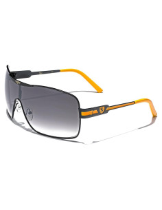 Gafas de sol cuadradas deportivas para hombres - Plateadas y negras