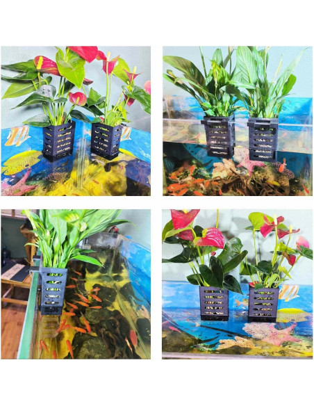 Tazas Colgantes para Acuarios QICIKRASE 2 PCS Soporte Plantas