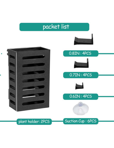 Tazas Colgantes para Acuarios QICIKRASE 2 PCS Soporte Plantas