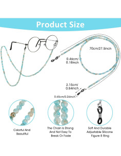 Cadena de Gafas Molain 70cm Cristal Sanador para Mujeres 2