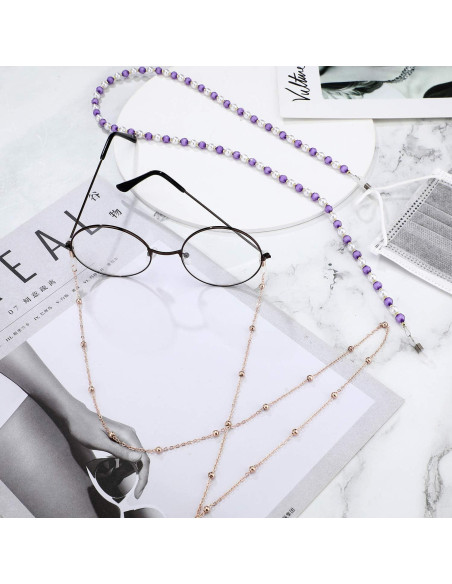 Cadena de Gafas Frienda 8 Piezas con Perlas Elegantes