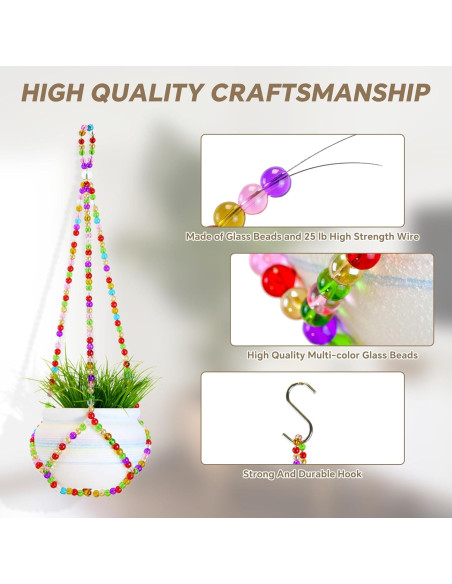 Colgador de Plantas de Macramé Genérico 43 cm Multicolor