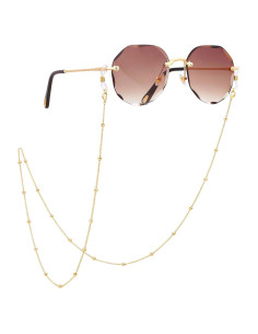 Cadena de Gafas PEARLADA de Oro 18K con Lazos Ajustables