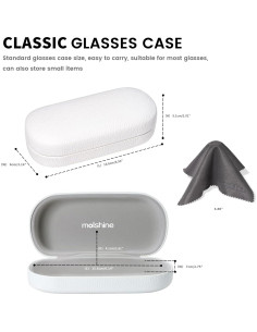 Molshine Funda Dura de Cuero para Gafas Unisex 15.6x7cm 2