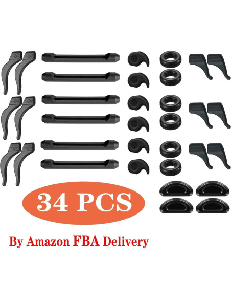 34PCS Sujetadores de Gafas Silicona Antideslizantes Negro