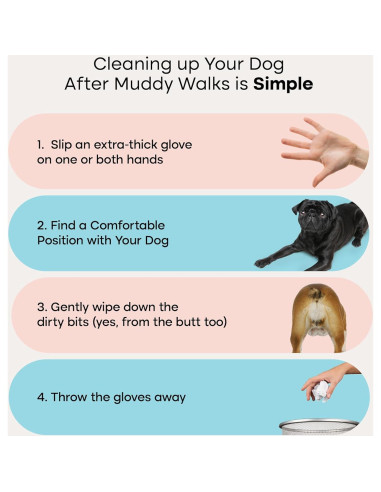 Guantes de Limpieza para Mascotas Uproot Clean - Paquete de 6