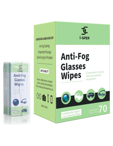 Toallitas Antivaho i-SPER 70 Piezas para Gafas y Lentes