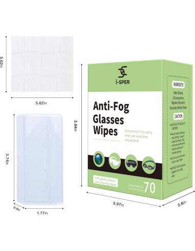 Toallitas Antivaho i-SPER 70 Piezas para Gafas y Lentes
