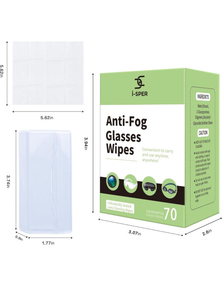 Toallitas Antivaho i-SPER 70 Piezas para Gafas y Lentes