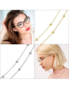 Cadena de Gafas Frienda 6 Piezas con Perlas para Mujeres 2