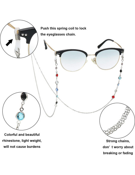 Cadena de Gafas Frienda 6 Piezas con Perlas para Mujeres