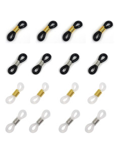 16 Piezas Conectores de Silicona para Gafas Royee