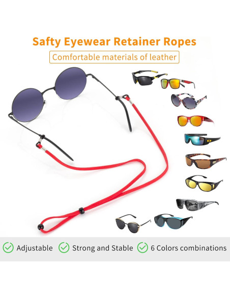 BILIONE Correa para Gafas 6 Pcs Ajustable Multicolor