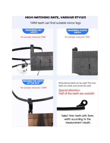 Brazos de Reemplazo para Gafas Metal Hemobllo 140mm Negro