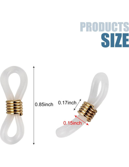 20 Conectores de Cadena para Gafas Silicona Kuyaehe Ajustables