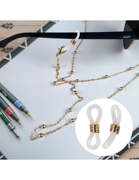 20 Conectores de Cadena para Gafas Silicona Kuyaehe Ajustables