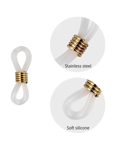 20 Conectores de Cadena para Gafas Silicona Kuyaehe Ajustables