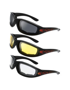 Gafas de Motocicleta The Fresh FR14 UV400 Acolchadas 3 Lentes